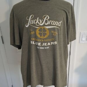 Lucky Brand Men's Green Graphic Tee